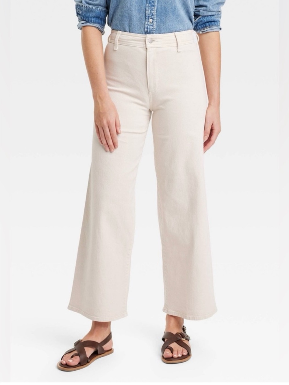Universal Thread Sailor Cream Wide-Leg High-Rise Jeans